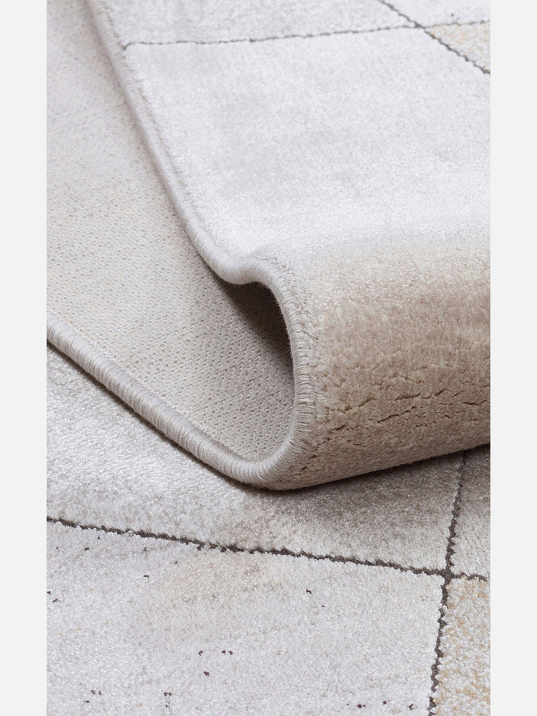 Monza Geometrik Desenli Yüksek Kalite Sık Dokuma Parlak Modern Salon Halısı 07 CREAM GOLD - Carpetdocia