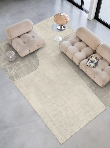 Monza Geometrik Desenli 01 CREAM GREY mekan görünümü 1