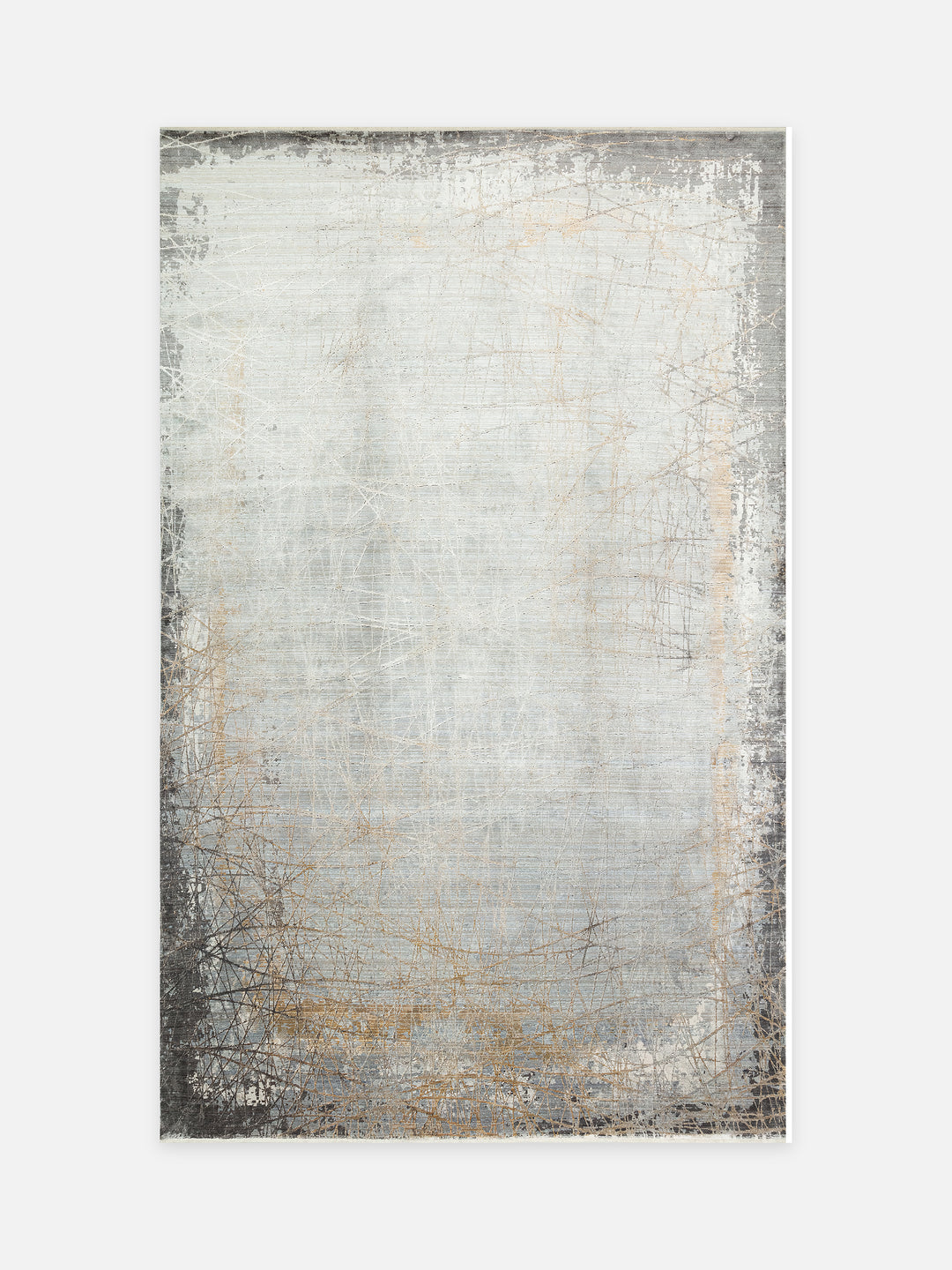 Mumbai Serisi Klasik Desenli Yüksek Kalite Sık Dokuma Parlak Salon Halısı 09 GREY GOLD - Carpetdocia - kusbakisi