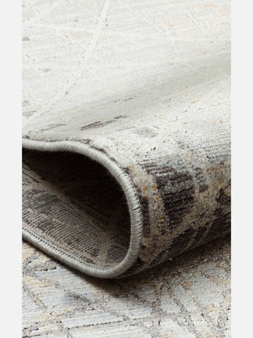 Mumbai Serisi Klasik Desenli Yüksek Kalite Sık Dokuma Parlak Salon Halısı 09 GREY GOLD - Carpetdocia