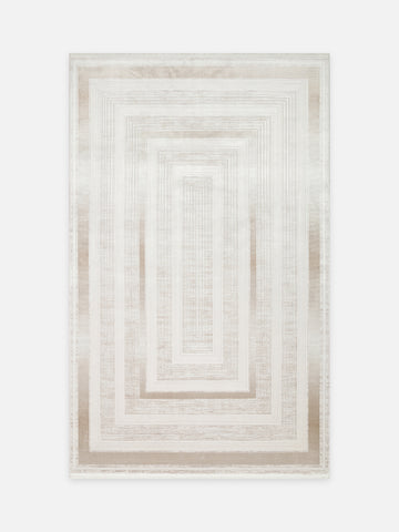 Mumbai Serisi Klasik Desenli Yüksek Kalite Sık Dokuma Parlak Salon Halısı 13 CREAM BEIGE - Carpetdocia - kusbakisi