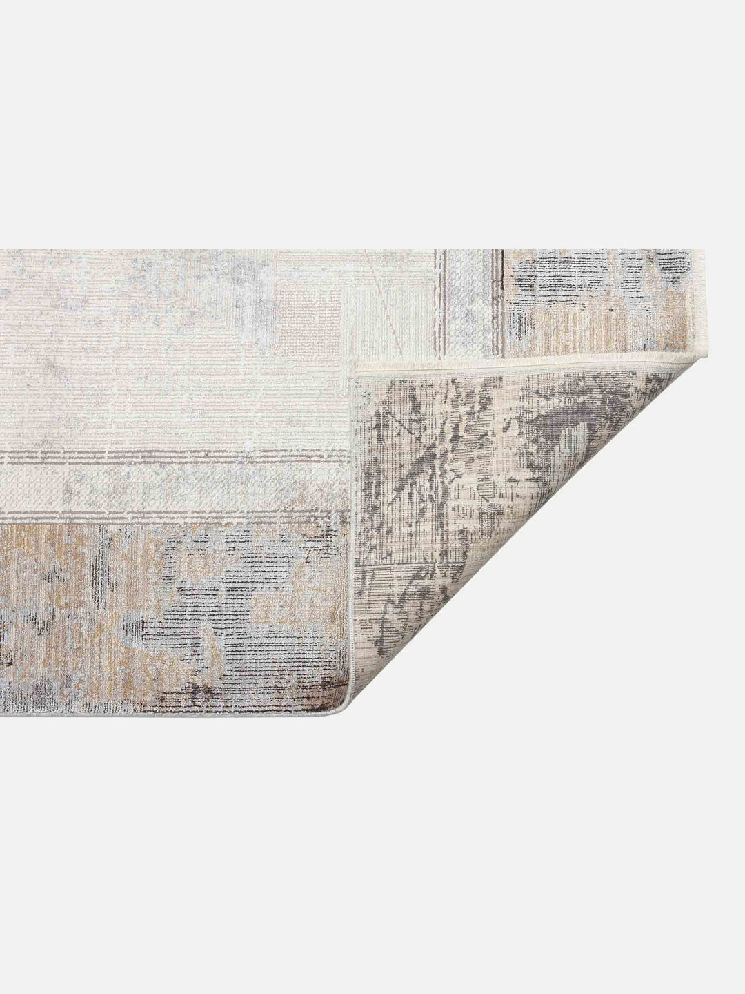 Mumbai Serisi Modern Desenli Yüksek Kalite Sık Dokuma Parlak Salon Halısı 03 CREAM ANTRASIT - Carpetdocia