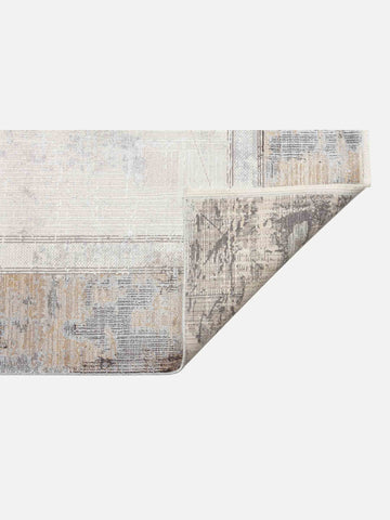Mumbai Serisi Modern Desenli Yüksek Kalite Sık Dokuma Parlak Salon Halısı 03 CREAM ANTRASIT - Carpetdocia