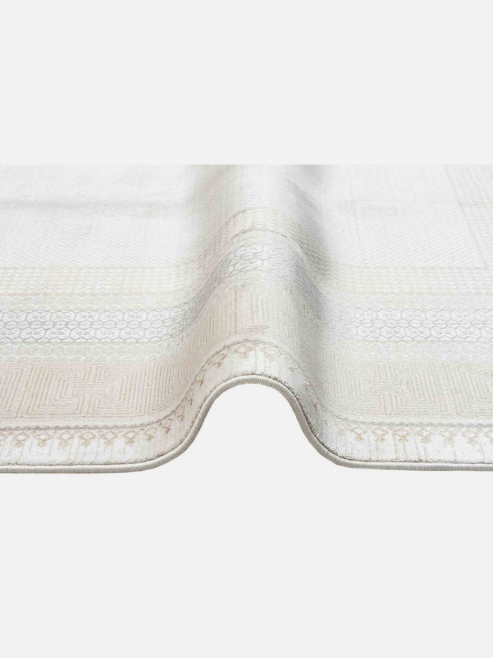 Mumbai Serisi Modern Desenli Yüksek Kalite Sık Dokuma Parlak Salon Halısı 07 CREAM GOLD - Carpetdocia