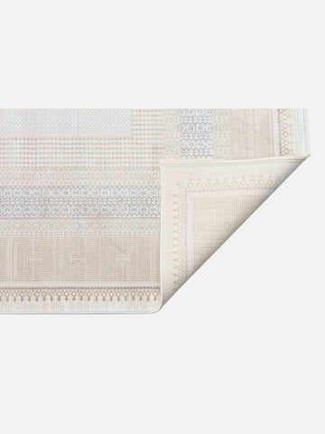 Mumbai Serisi Modern Desenli Yüksek Kalite Sık Dokuma Parlak Salon Halısı 07 CREAM GOLD - Carpetdocia