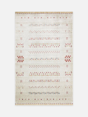 Oushak Carnaval %100 Naturel Kolay Temizlenir El Emeğiyle Üretilen TENCEL™ Modern Uşak Halısı 06 BEIGE - Carpetdocia - kusbakisi