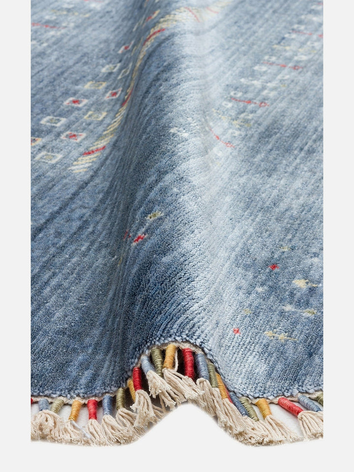 Oushak Carnaval 100% Natural Easy-to-Clean Handcrafted TENCEL™ Modern Usak Rug 06 BLUE Q