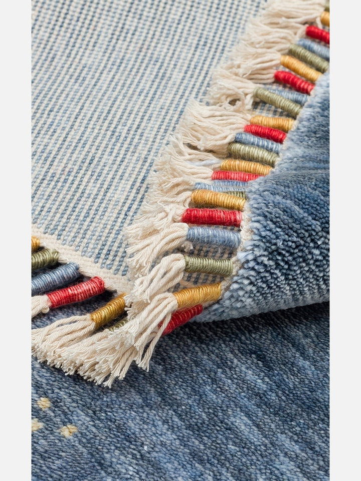 Oushak Carnaval 100% Natural Easy-to-Clean Handcrafted TENCEL™ Modern Usak Rug 06 BLUE Q