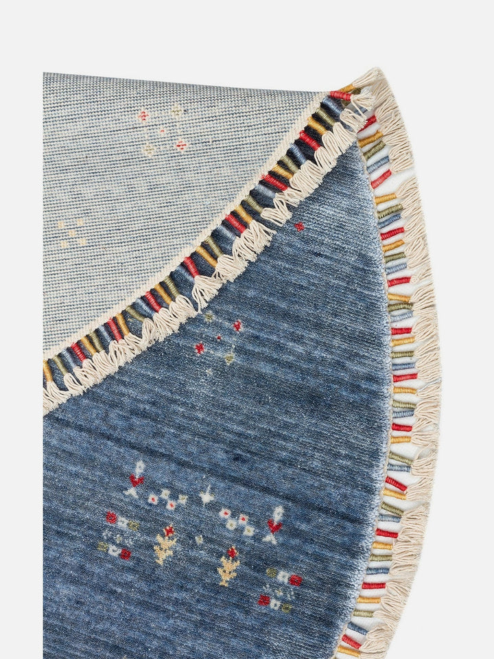 Oushak Carnaval 100% Natural Easy-to-Clean Handcrafted TENCEL™ Modern Usak Rug 06 BLUE Q