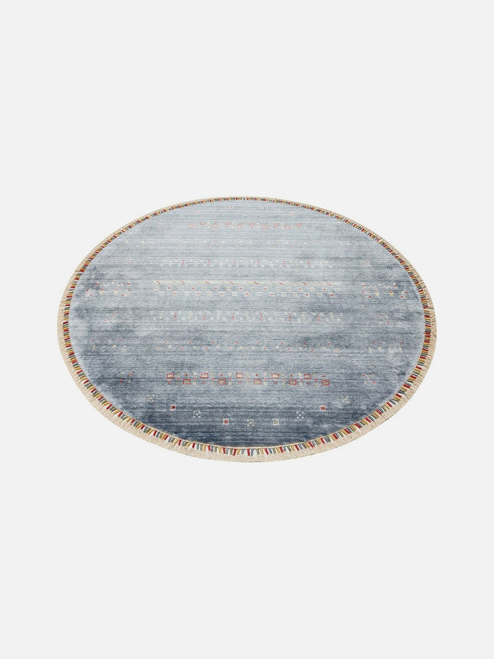 Oushak Carnaval 100% Natural Easy-to-Clean Handcrafted TENCEL™ Modern Usak Rug 06 BLUE Q