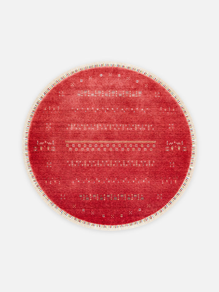 Oushak Carnaval %100 Naturel Kolay Temizlenir El Emeğiyle Üretilen TENCEL™ Modern Uşak Halısı 06 RED Q - Carpetdocia - kusbakisi