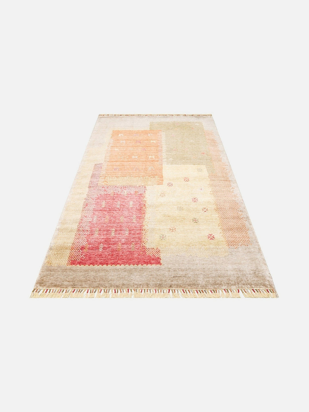 Oushak Carnaval 100% Natural Easy-to-Clean Handcrafted TENCEL™ Modern Usak Rug 07 BEIGE AUTUMN