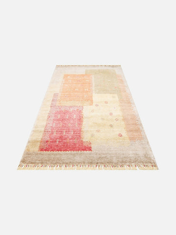 Oushak Carnaval 100% Natural Easy-to-Clean Handcrafted TENCEL™ Modern Usak Rug 07 BEIGE AUTUMN