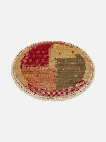 Oushak Carnaval %100 Naturel Kolay Temizlenir El Emeğiyle Üretilen TENCEL™ Modern Uşak Halısı 07 BEIGE AUTUMN Q - Carpetdocia
