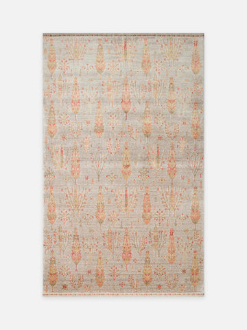 Oushak Carnaval %100 Naturel Kolay Temizlenir El Emeğiyle Üretilen TENCEL™ Modern Uşak Halısı 08 BEIGE AUTUMN - Carpetdocia - kusbakisi