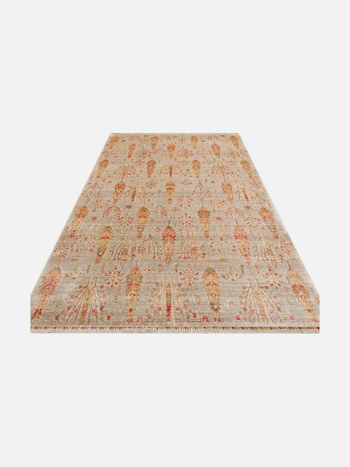 Oushak Carnaval 100% Natural Easy-to-Clean Handcrafted TENCEL™ Modern Usak Rug 08 BEIGE AUTUMN