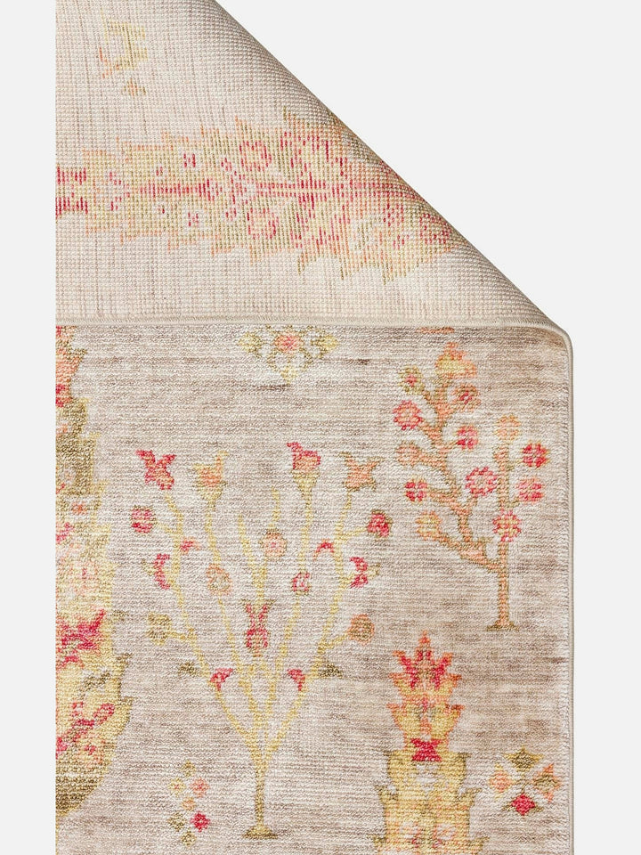 Oushak Carnaval 100% Natural Easy-to-Clean Handcrafted TENCEL™ Modern Usak Rug 08 BEIGE AUTUMN