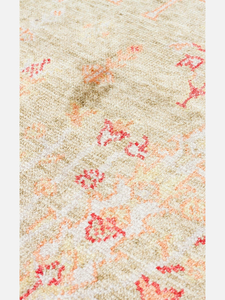 Oushak Carnaval 100% Natural Easy-to-Clean Handcrafted TENCEL™ Modern Usak Rug 08 GREEN AUTUMN