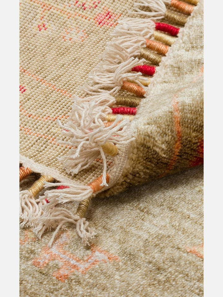 Oushak Carnaval 100% Natural Easy-to-Clean Handcrafted TENCEL™ Modern Usak Rug 08 GREEN AUTUMN Q