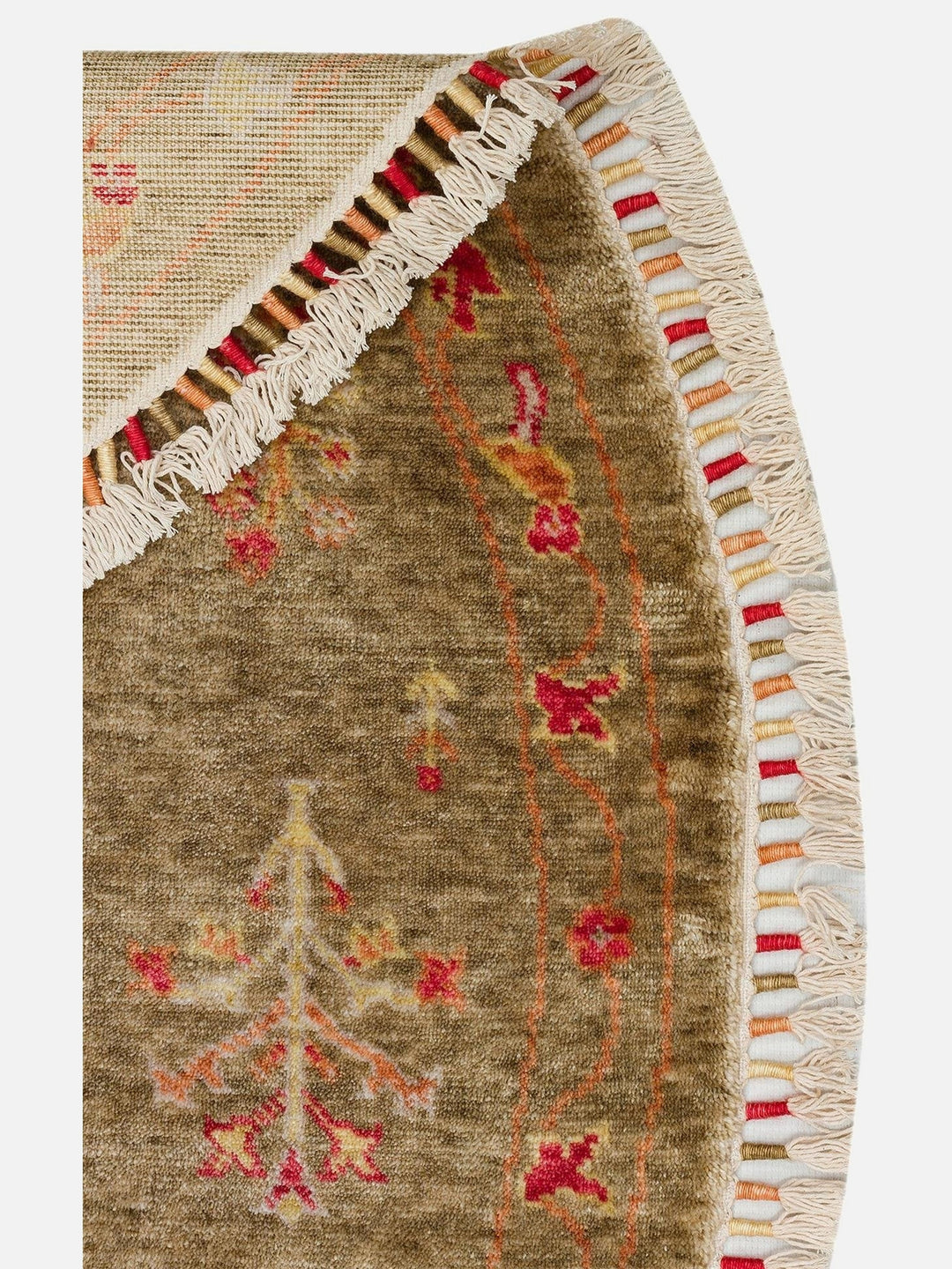 Oushak Carnaval 100% Natural Easy-to-Clean Handcrafted TENCEL™ Modern Usak Rug 08 GREEN AUTUMN Q