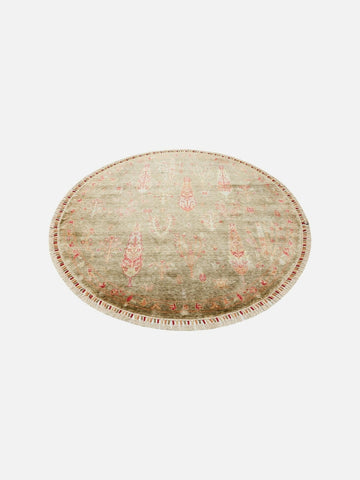 Oushak Carnaval 100% Natural Easy-to-Clean Handcrafted TENCEL™ Modern Usak Rug 08 GREEN AUTUMN Q
