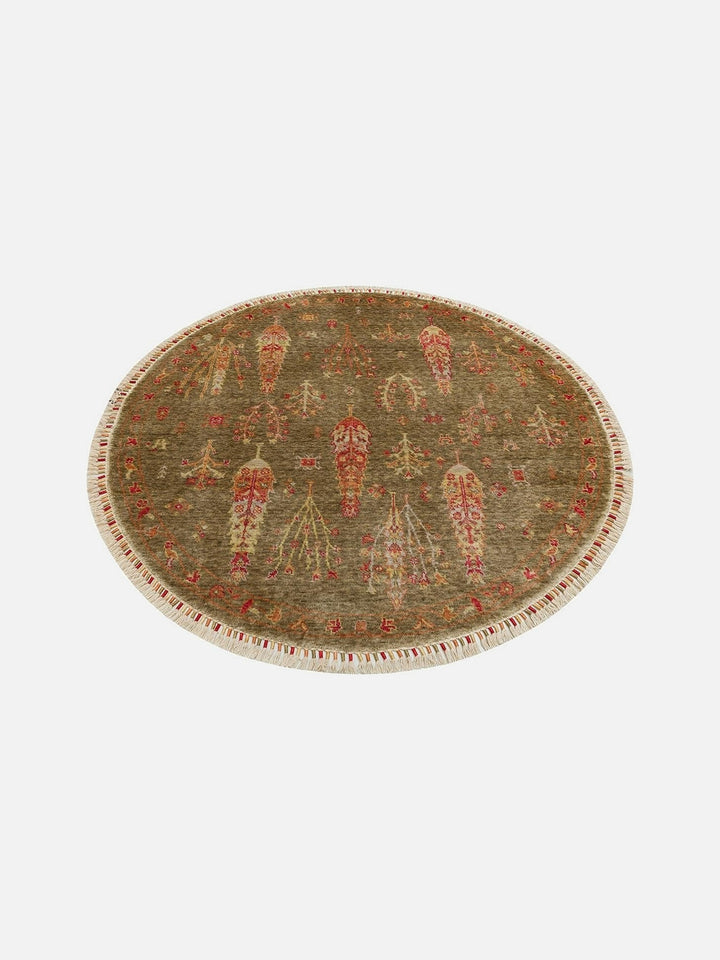 Oushak Carnaval 100% Natural Easy-to-Clean Handcrafted TENCEL™ Modern Usak Rug 08 GREEN AUTUMN Q