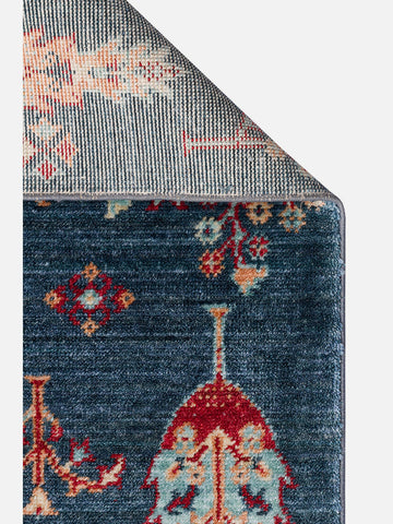 Oushak Carnaval 100% Natural Easy-to-Clean Handmade TENCEL™ Modern Oushak Rug 08 NAVY TURQUOISE