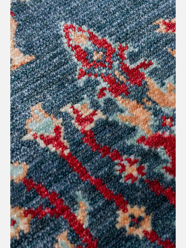Oushak Carnaval 100% Natural Easy-to-Clean Handmade TENCEL™ Modern Oushak Rug 08 NAVY TURQUOISE