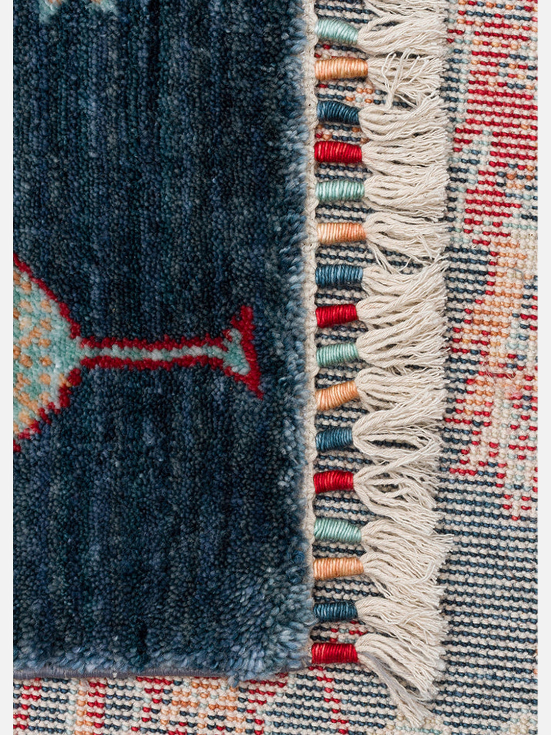 Oushak Carnaval 100% Natural Easy-to-Clean Handmade TENCEL™ Modern Oushak Rug 08 NAVY TURQUOISE
