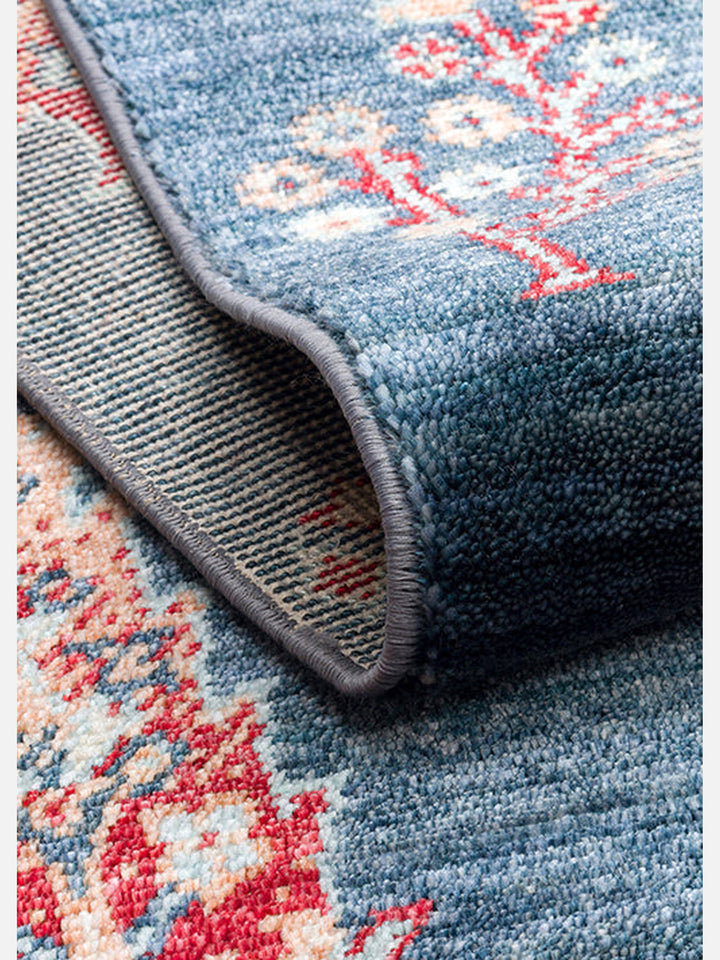 Oushak Carnaval 100% Natural Easy-to-Clean Handmade TENCEL™ Modern Oushak Rug 08 NAVY TURQUOISE