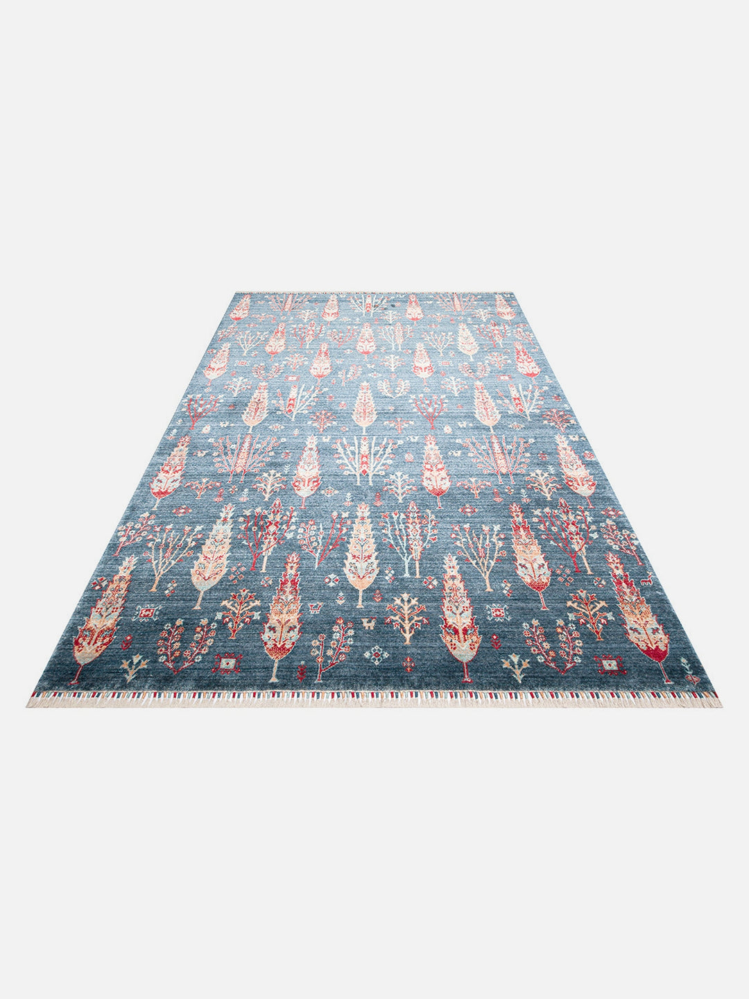 Oushak Carnaval 100% Natural Easy-to-Clean Handmade TENCEL™ Modern Oushak Rug 08 NAVY TURQUOISE
