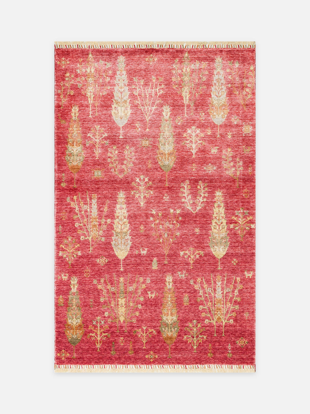 Oushak Carnaval %100 Naturel Kolay Temizlenir El Emeğiyle Üretilen TENCEL™ Modern Uşak Halısı 08 RED AUTUMN - Carpetdocia - kusbakisi