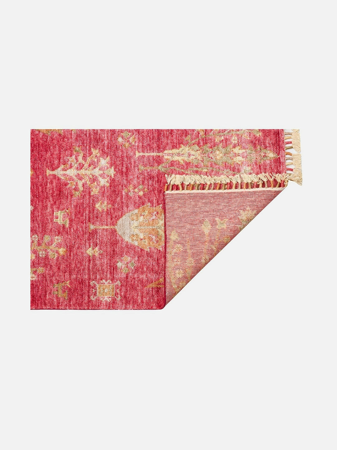 Oushak Carnaval 100% Natural Easy-to-Clean Handcrafted TENCEL™ Modern Usak Rug 08 RED AUTUMN