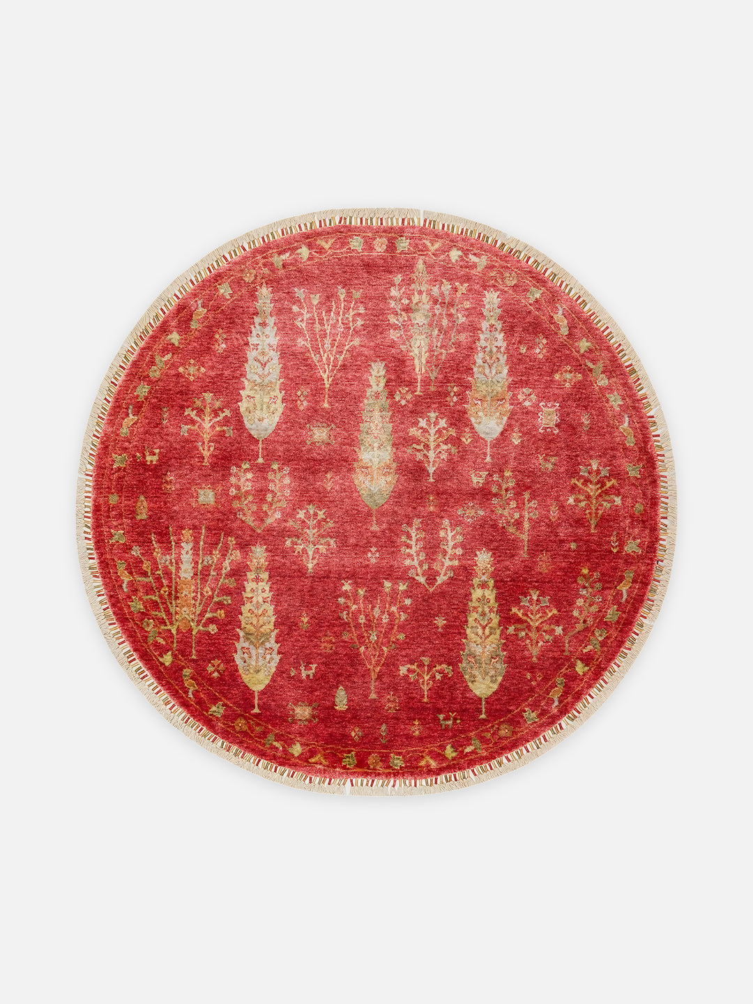 Oushak Carnaval %100 Naturel Kolay Temizlenir El Emeğiyle Üretilen TENCEL™ Modern Uşak Halısı 08 RED AUTUMN Q - Carpetdocia - kusbakisi