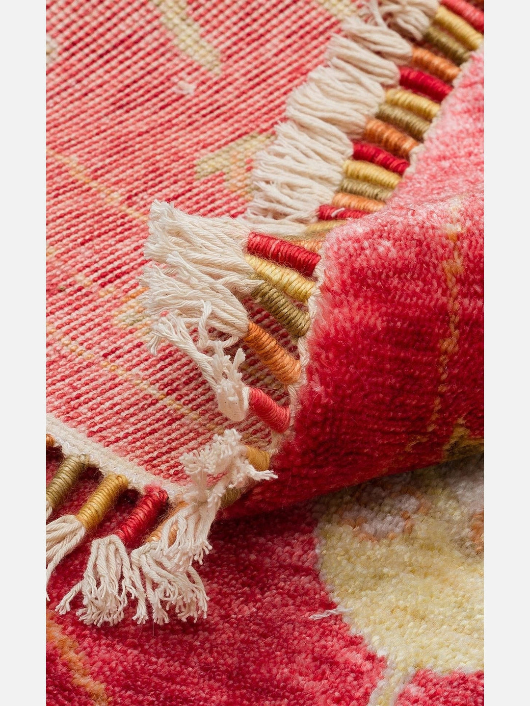 Oushak Carnaval %100 Naturel Kolay Temizlenir El Emeğiyle Üretilen TENCEL™ Modern Uşak Halısı 08 RED AUTUMN Q - Carpetdocia