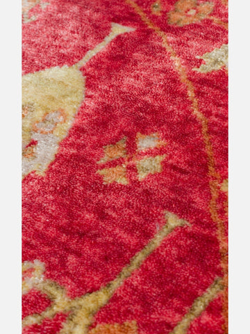 Oushak Carnaval %100 Naturel Kolay Temizlenir El Emeğiyle Üretilen TENCEL™ Modern Uşak Halısı 08 RED AUTUMN Q - Carpetdocia
