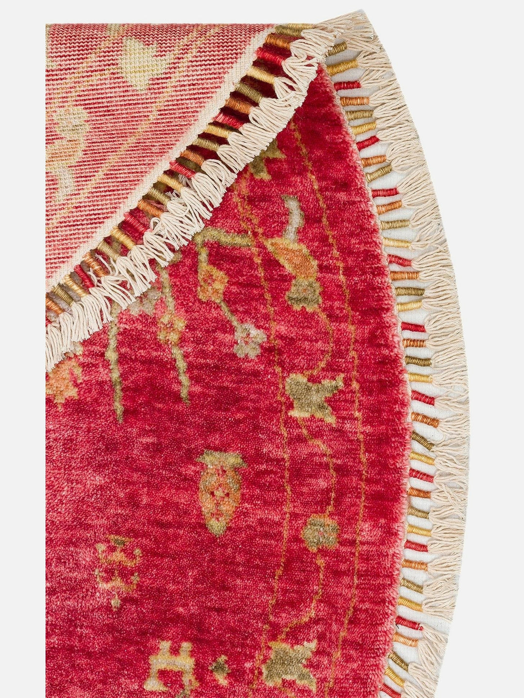 Oushak Carnaval %100 Naturel Kolay Temizlenir El Emeğiyle Üretilen TENCEL™ Modern Uşak Halısı 08 RED AUTUMN Q - Carpetdocia