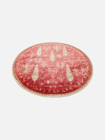 Oushak Carnaval %100 Naturel Kolay Temizlenir El Emeğiyle Üretilen TENCEL™ Modern Uşak Halısı 08 RED AUTUMN Q - Carpetdocia