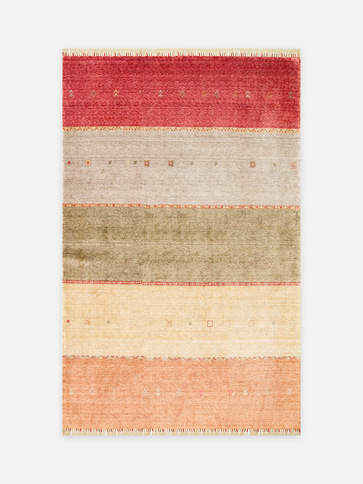 Oushak Carnaval %100 Naturel Kolay Temizlenir El Emeğiyle Üretilen TENCEL™ Modern Uşak Halısı 11 RED AUTUMN - Carpetdocia - kusbakisi
