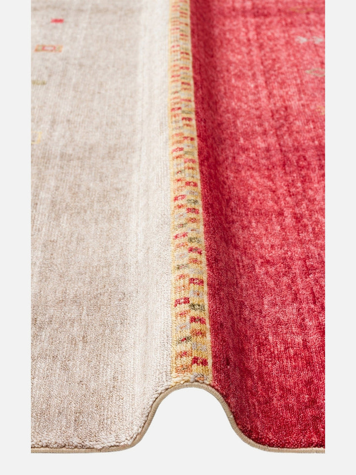 Oushak Carnaval 100% Natural Easy-to-Clean Handcrafted TENCEL™ Modern Usak Rug 11 RED AUTUMN