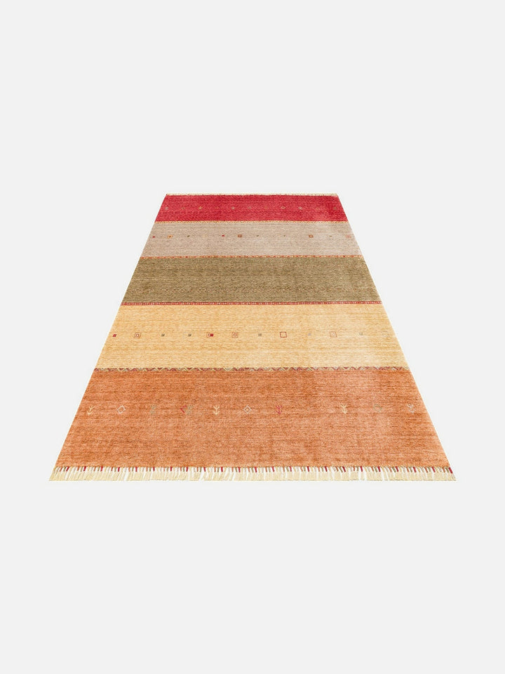 Oushak Carnaval 100% Natural Easy-to-Clean Handcrafted TENCEL™ Modern Usak Rug 11 RED AUTUMN
