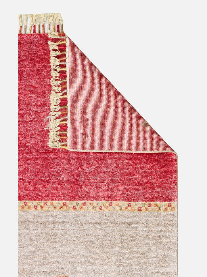 Oushak Carnaval 100% Natural Easy-to-Clean Handcrafted TENCEL™ Modern Usak Rug 11 RED AUTUMN
