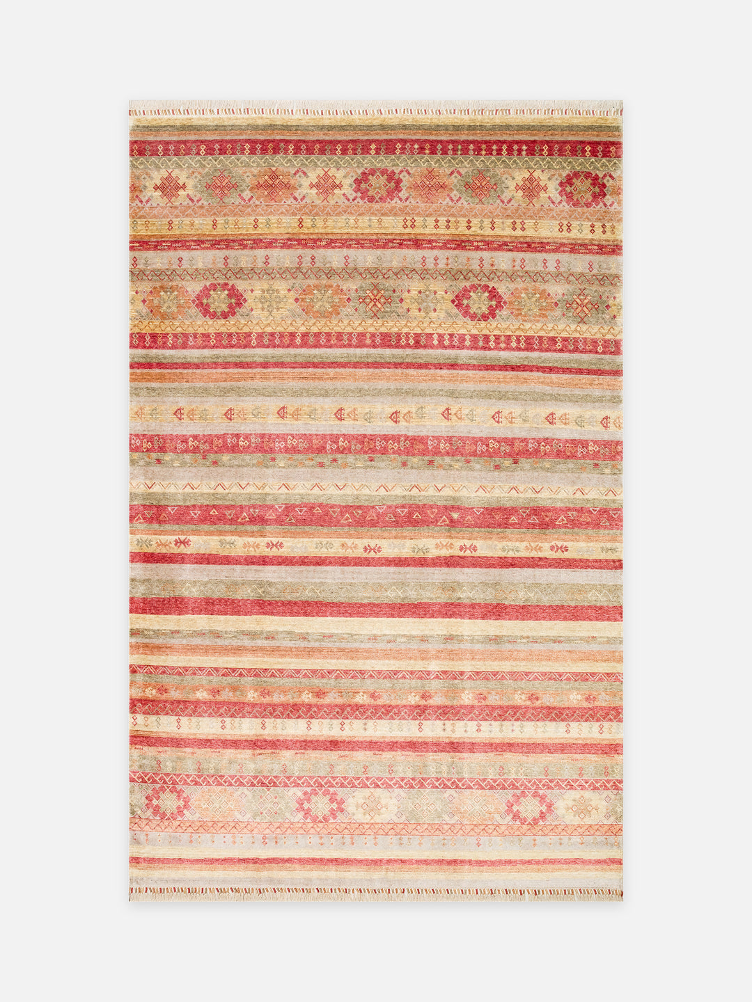 Oushak Carnaval %100 Naturel Kolay Temizlenir El Emeğiyle Üretilen TENCEL™ Modern Uşak Halısı 12 RED AUTUMN - Carpetdocia - kusbakisi
