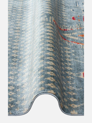 Oushak Carnaval 100% Natural Easy-to-Clean Handcrafted TENCEL™ Modern Usak Rug 15 AQUA MULTY