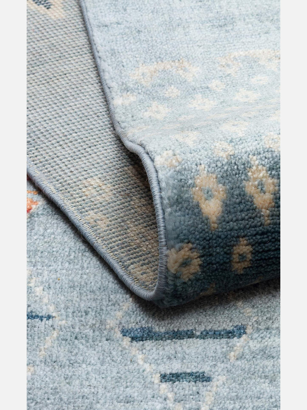 Oushak Carnaval 100% Natural Easy-to-Clean Handcrafted TENCEL™ Modern Usak Rug 15 AQUA MULTY