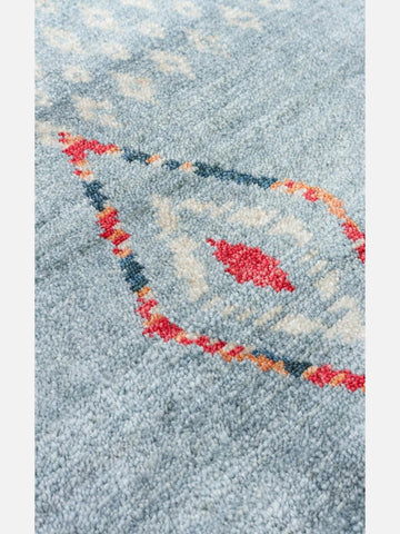 Oushak Carnaval 100% Natural Easy-to-Clean Handcrafted TENCEL™ Modern Usak Rug 15 AQUA MULTY