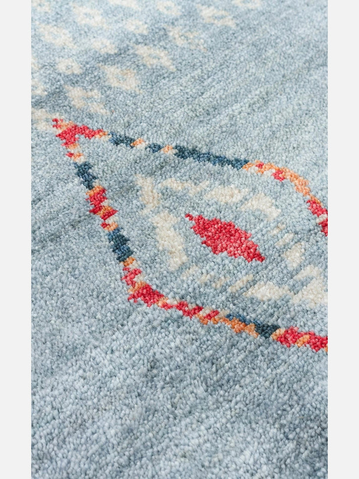 Oushak Carnaval 100% Natural Easy-to-Clean Handcrafted TENCEL™ Modern Usak Rug 15 AQUA MULTY