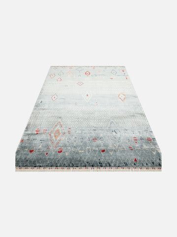 Oushak Carnaval 100% Natural Easy-to-Clean Handcrafted TENCEL™ Modern Usak Rug 15 AQUA MULTY