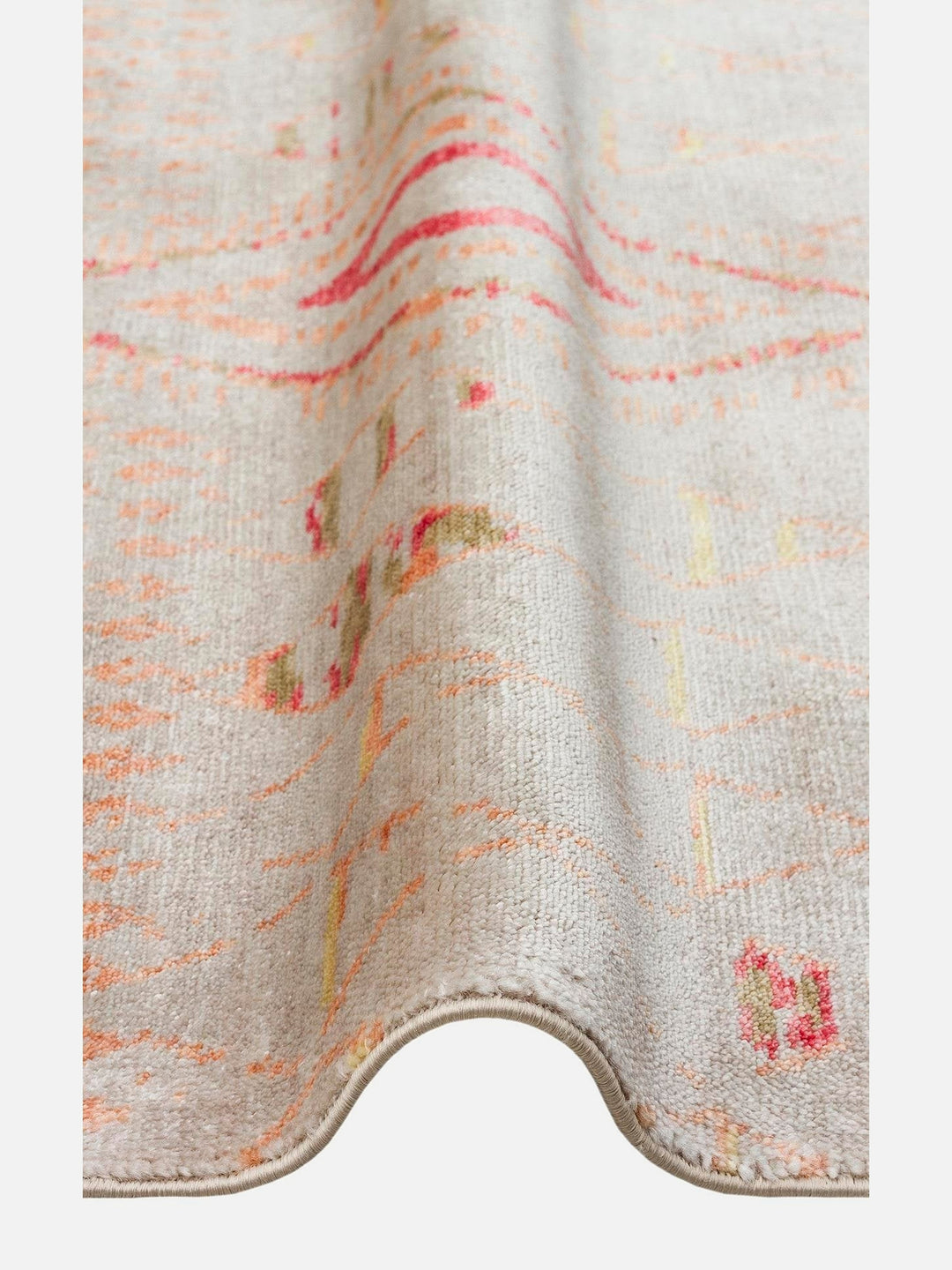 Oushak Carnaval 100% Natural Easy-to-Clean Handcrafted TENCEL™ Modern Usak Rug 15 BEIGE AUTUMN