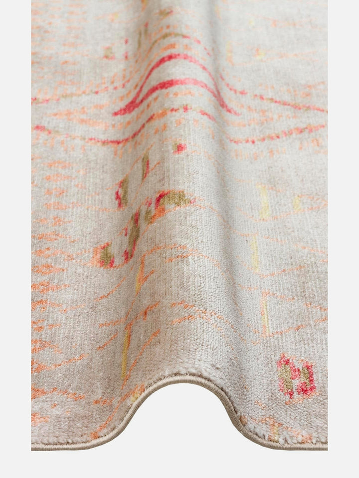 Oushak Carnaval 100% Natural Easy-to-Clean Handcrafted TENCEL™ Modern Usak Rug 15 BEIGE AUTUMN